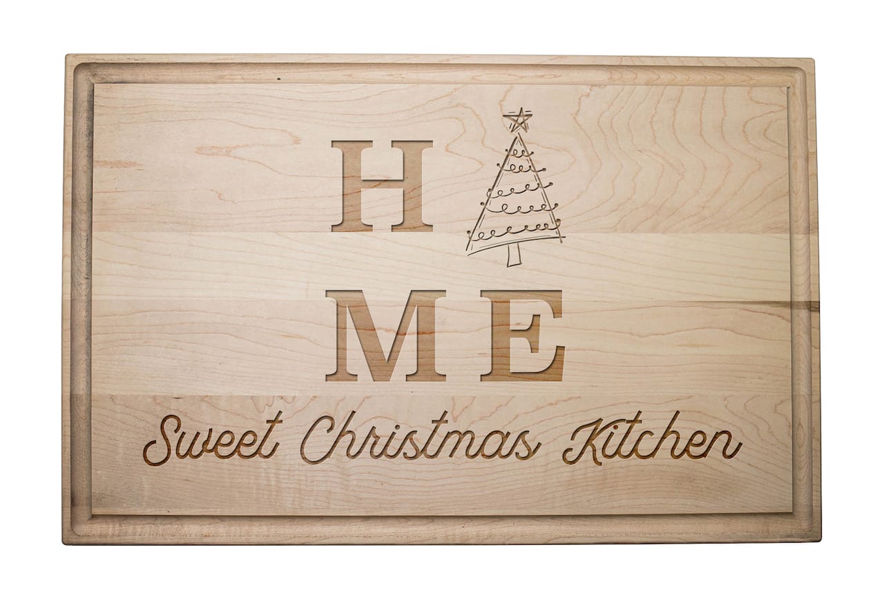 17 x 11 Sweet Christmas Kitchen Maple Cutting Board